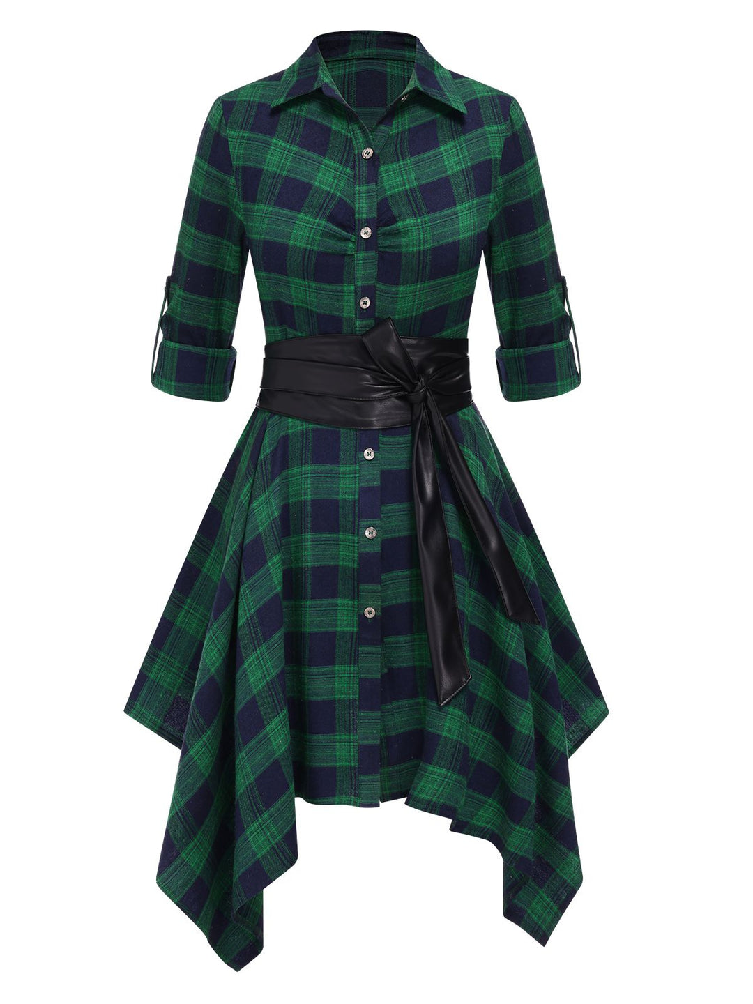 1950s Sleeve Plaid Belt Dress | 1950s | vintage dress, retro fashion