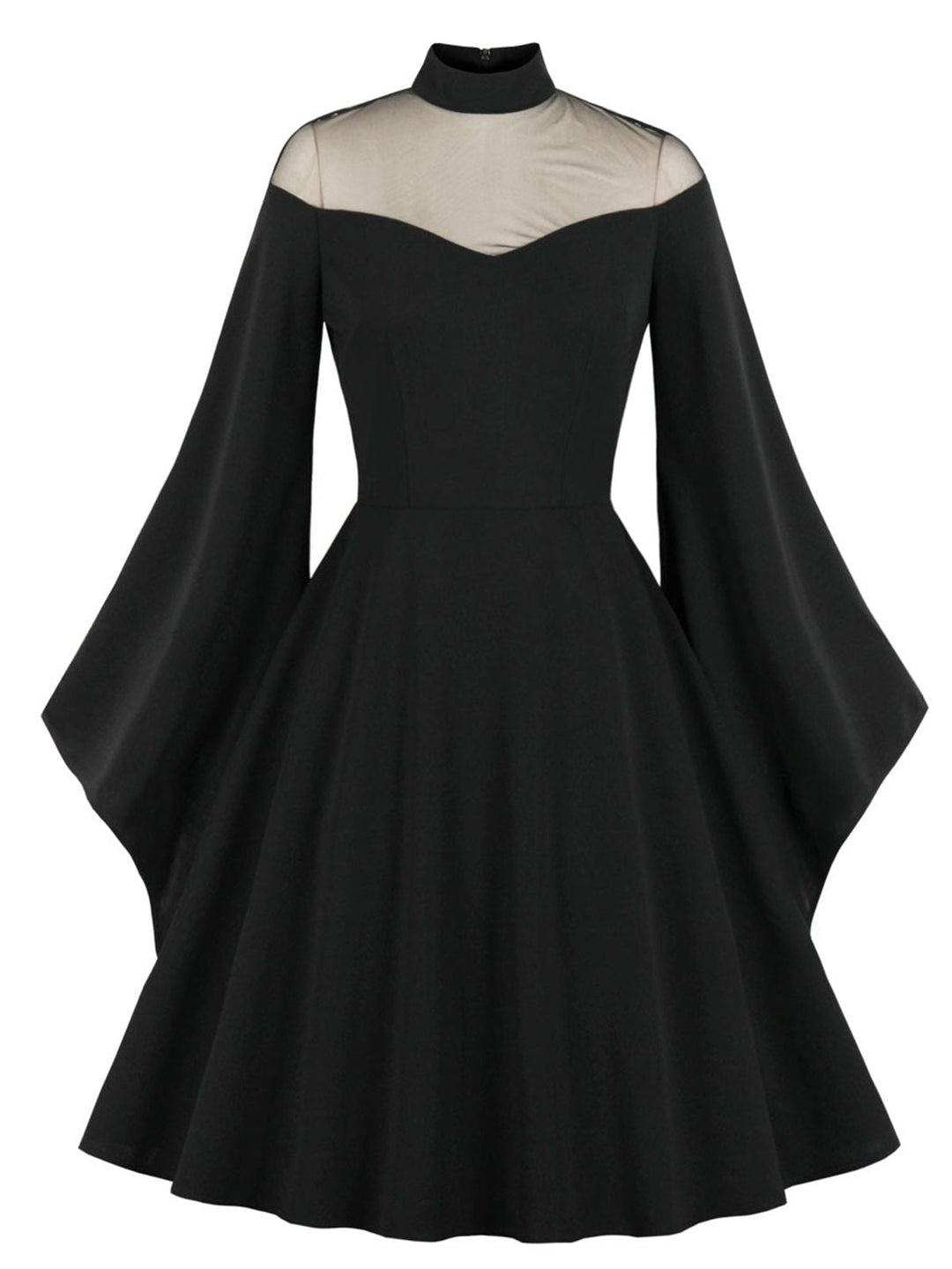 1950s Angel Sleeve Solid Swing Dress: timeless style reimagined