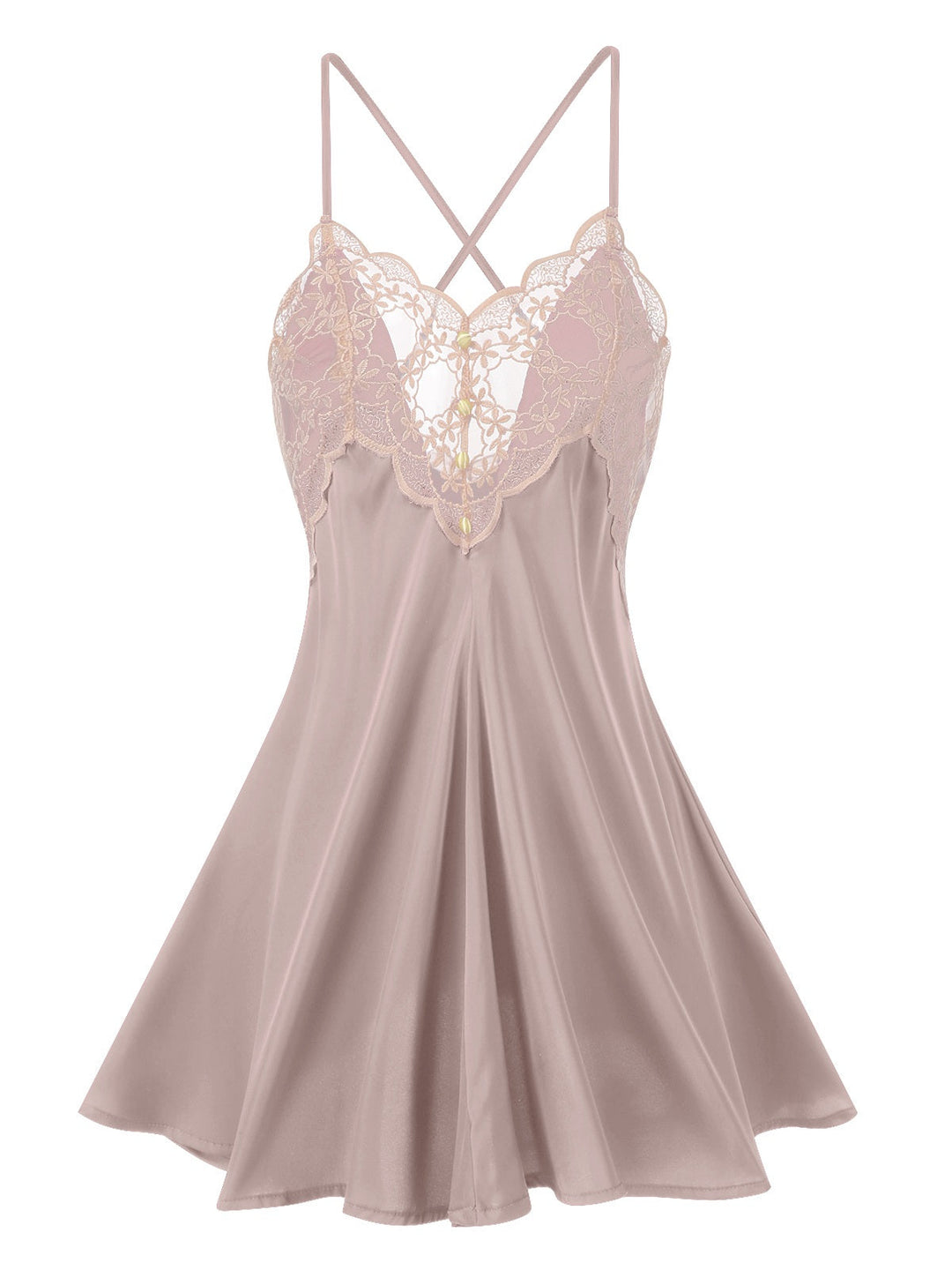 Back Straps Lace Satin Nightdress — a silhouette that turns sidewalks into runways
