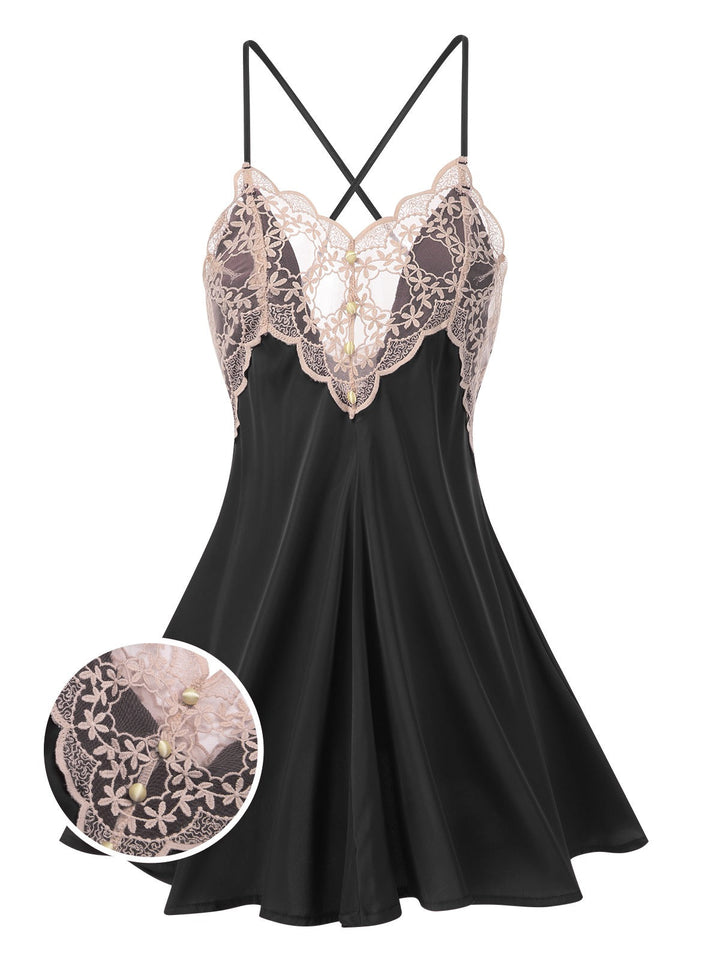 Back Straps Lace Satin | | vintage dress, retro fashion