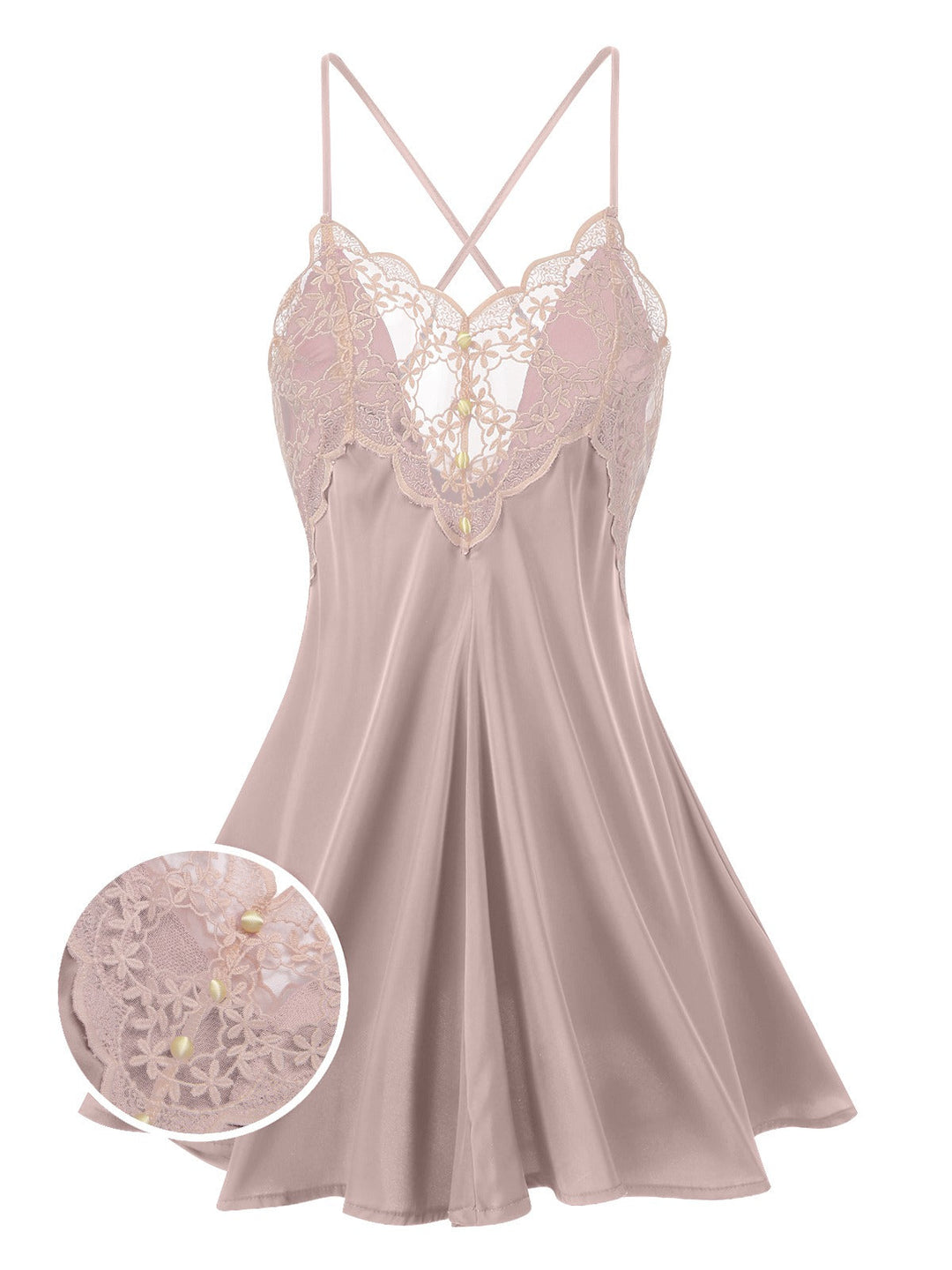 Back Straps Lace Satin | | vintage dress, retro fashion