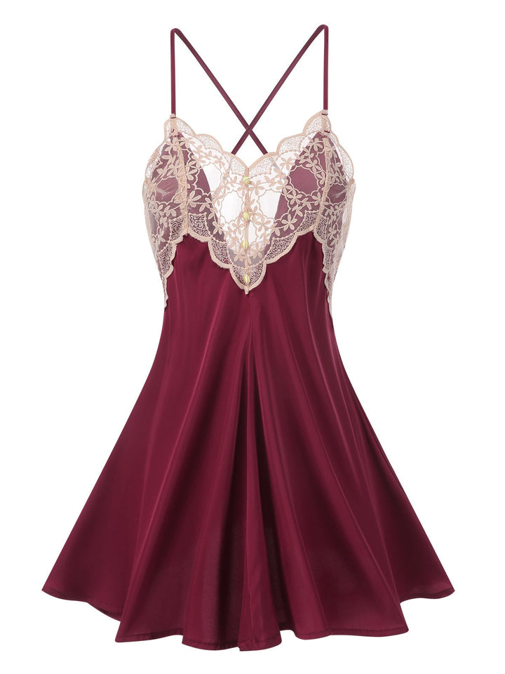 Back Straps Lace Satin Nightdress — a silhouette that turns sidewalks into runways