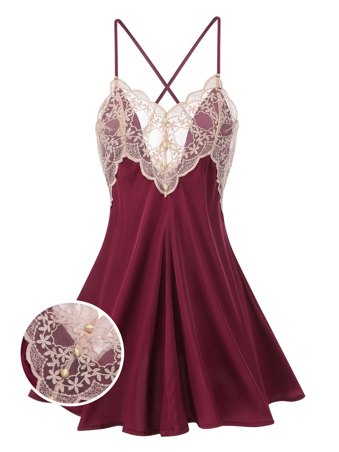 Back Straps Lace Satin | | vintage dress, retro fashion