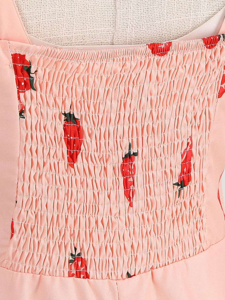 This 1950s Botanical Print Strap High Waist Dress wraps her in 1950s elegance, one twirl at a time