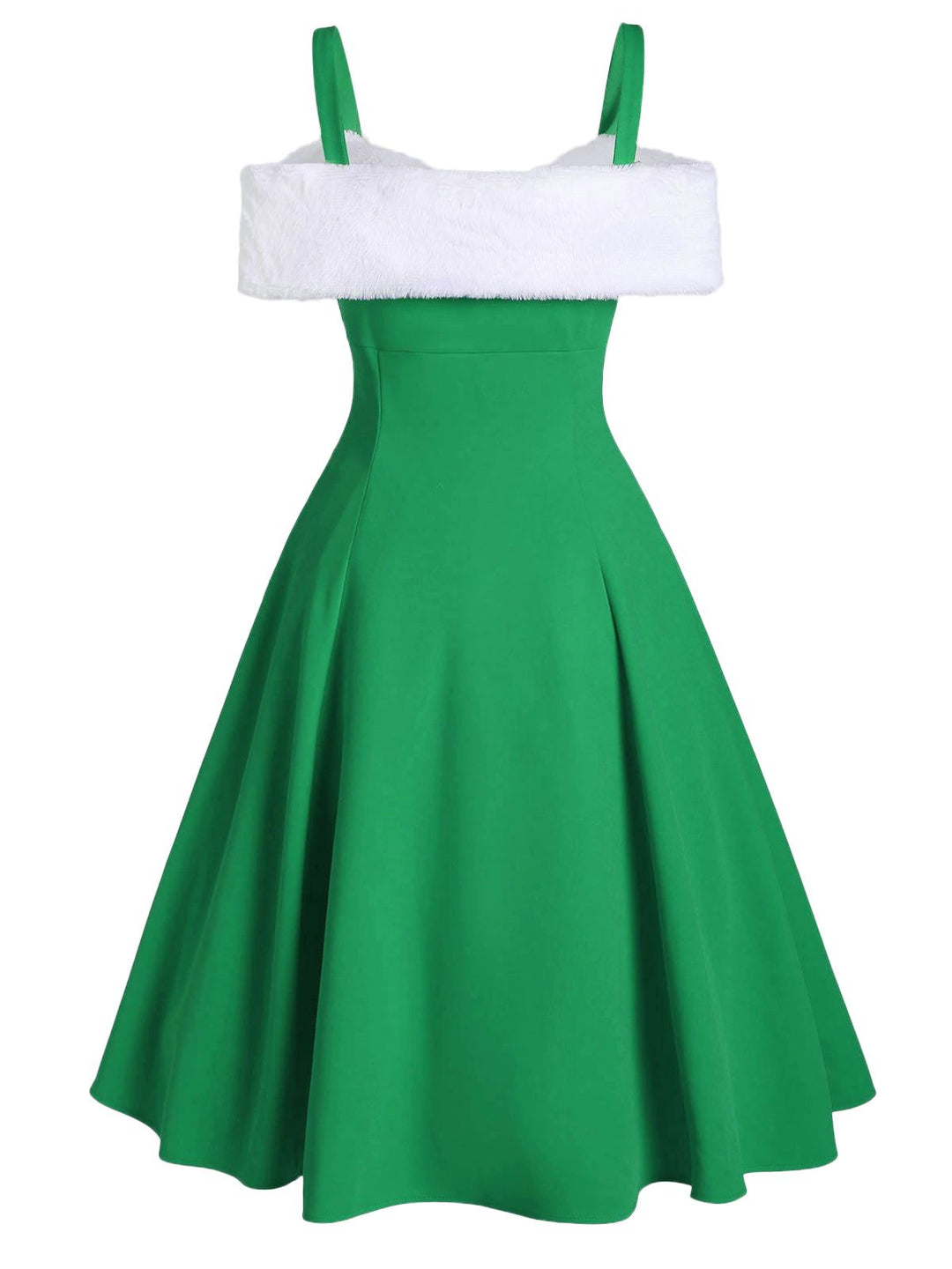 1950s Bow Cold Shoulder Swing Dress, classic 1950s style elegant fashion - Image 2