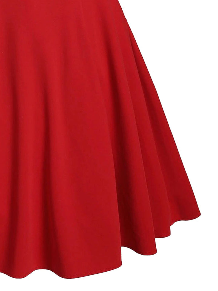 1950s Bow Cold Shoulder Swing Dress, classic 1950s style elegant fashion - Image 8