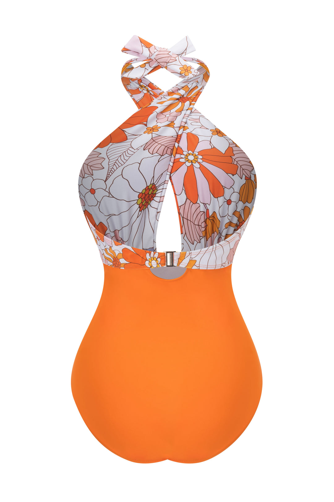 1950s Bow Tie Floral Cross Straps Swimsuit: timeless style reimagined