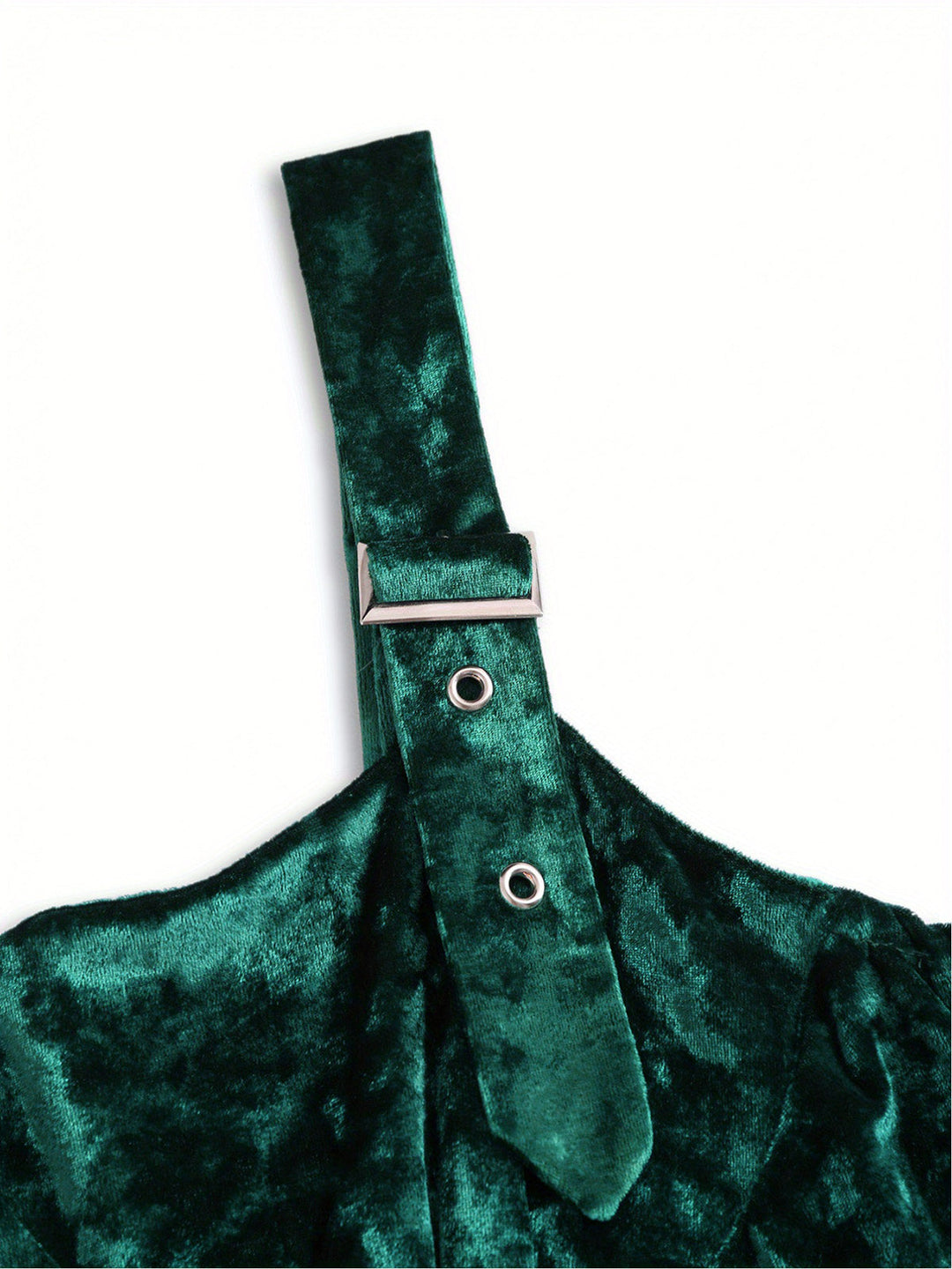 1950s Buckle Strap Velvet Sleeveless Dress - vintage dress, retro fashion, rockabilly