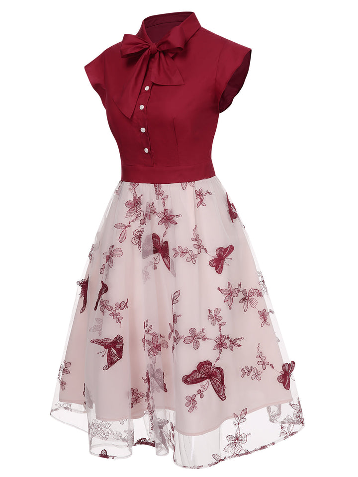 Black 1950s Butterfly Patchwork Vintage Dress: timeless style reimagined
