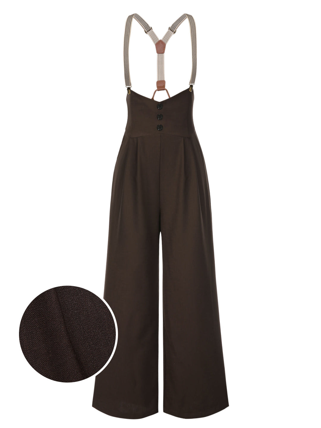 Dark 1950s Button Suspender Pants - vintage fashion, style