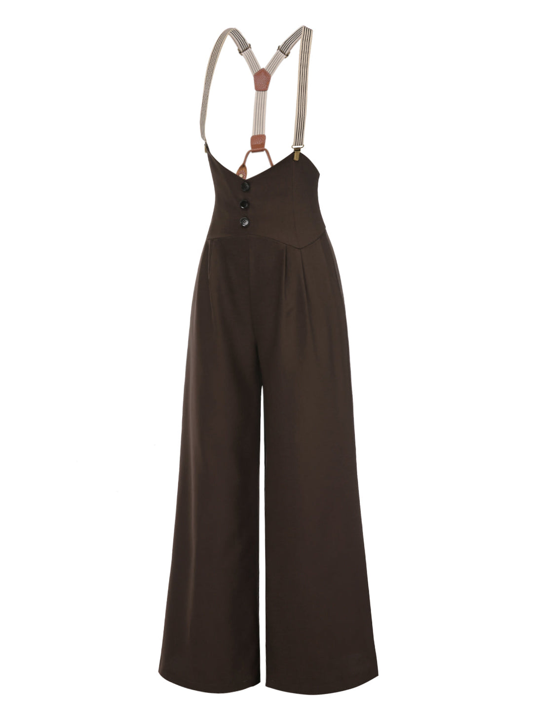 Dark 1950s Button Suspender Pants - vintage fashion, style