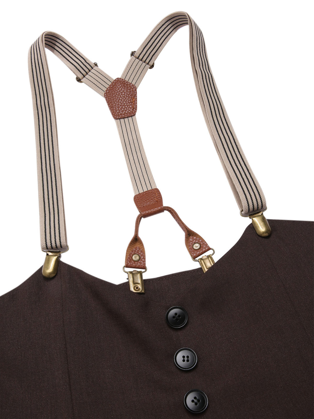 Dark 1950s Button Suspender Pants - vintage fashion, style