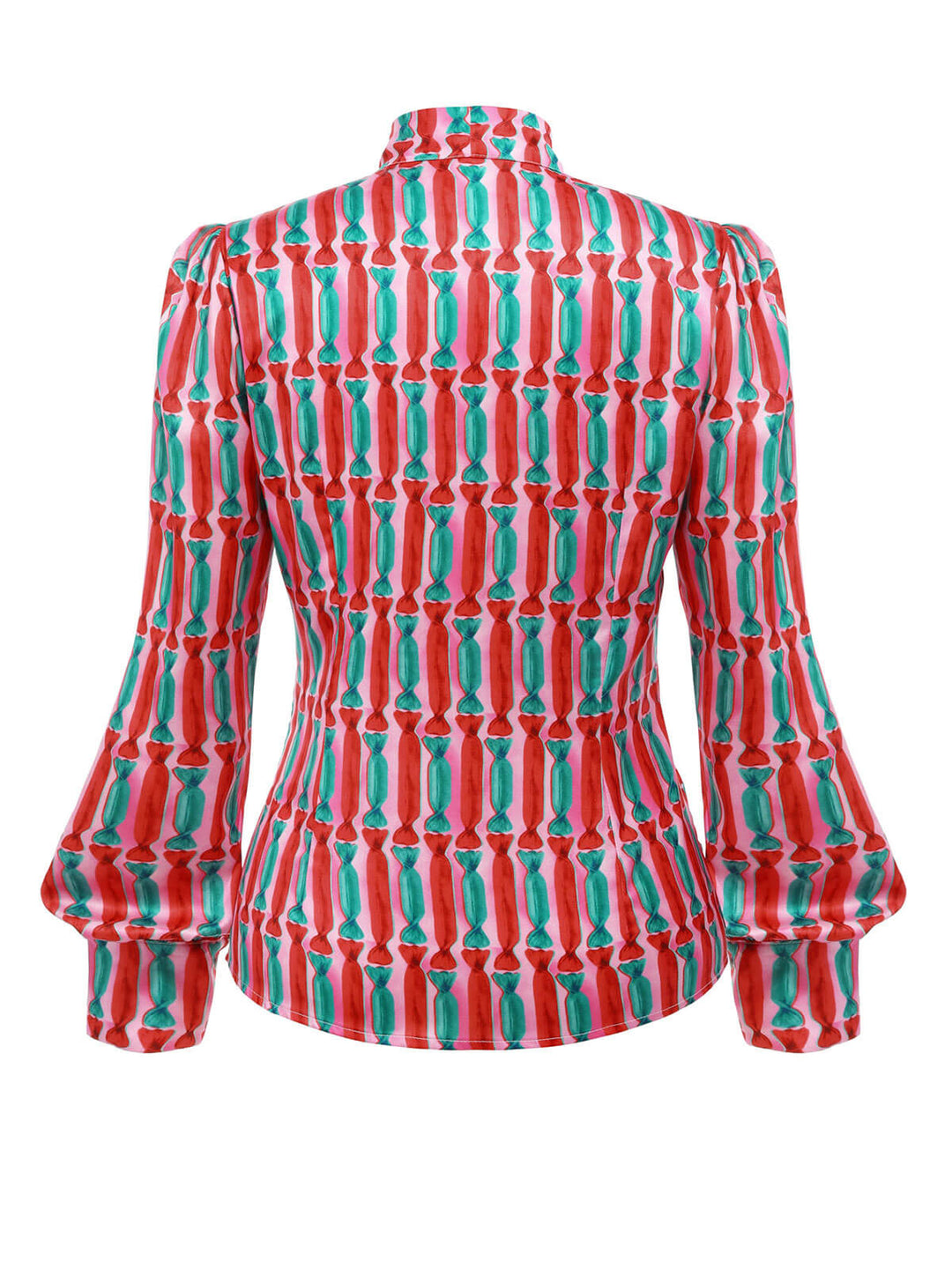 1950s Candy Tie-Up Collar Buttons Blouse — vintage elegance for the modern woman