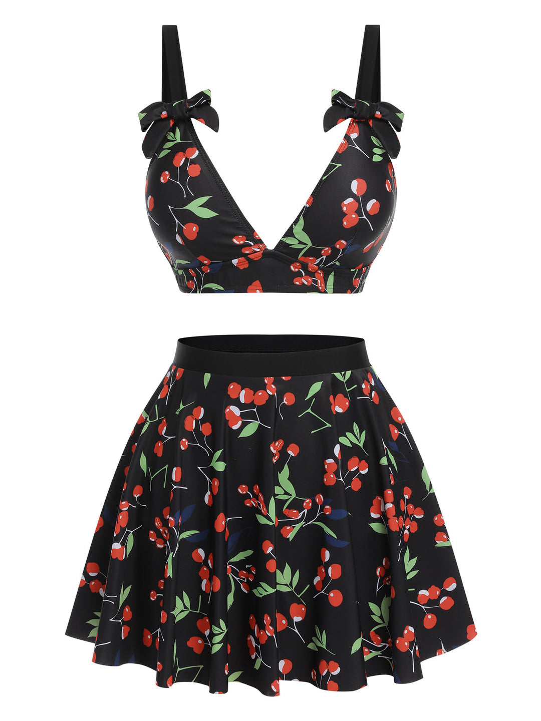 1950s Cherry Bow VNeck Swimsuit | 1950s | vintage swimsuit, retro beachwear