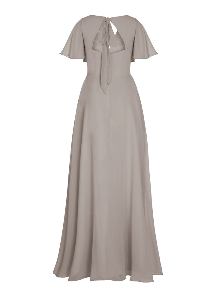 1950s Chiffon V-Neck Solid Vintage Dress — vintage elegance for the modern woman