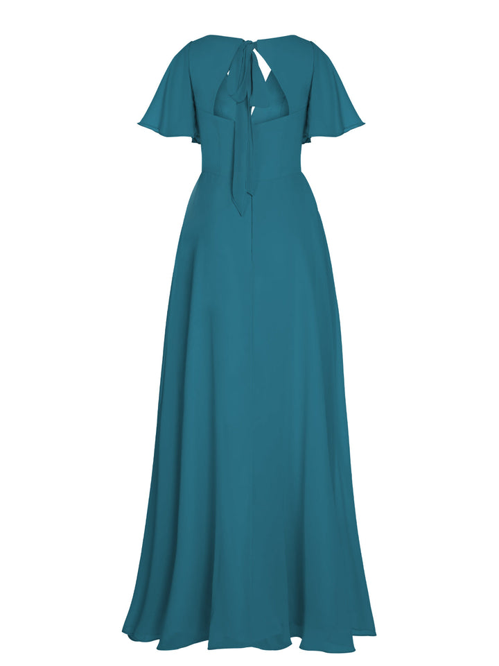 1950s Chiffon V-Neck Solid Vintage Dress — vintage elegance for the modern woman