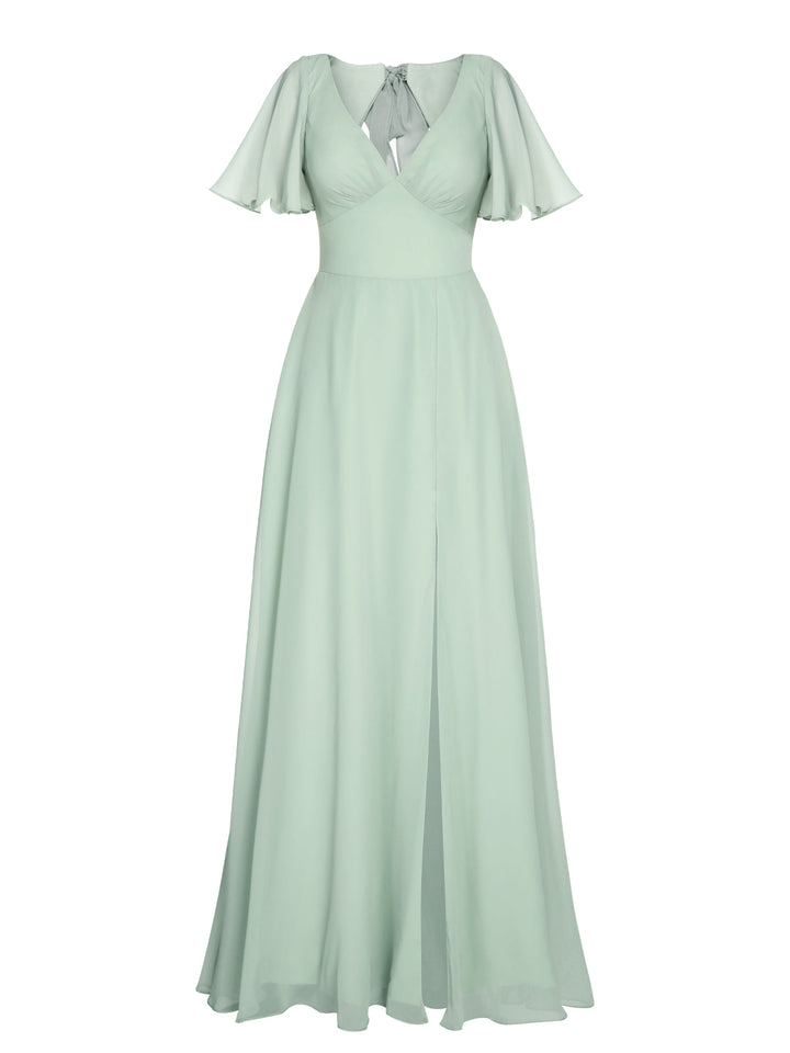 1950s Chiffon V-Neck Solid Vintage Dress: timeless style reimagined
