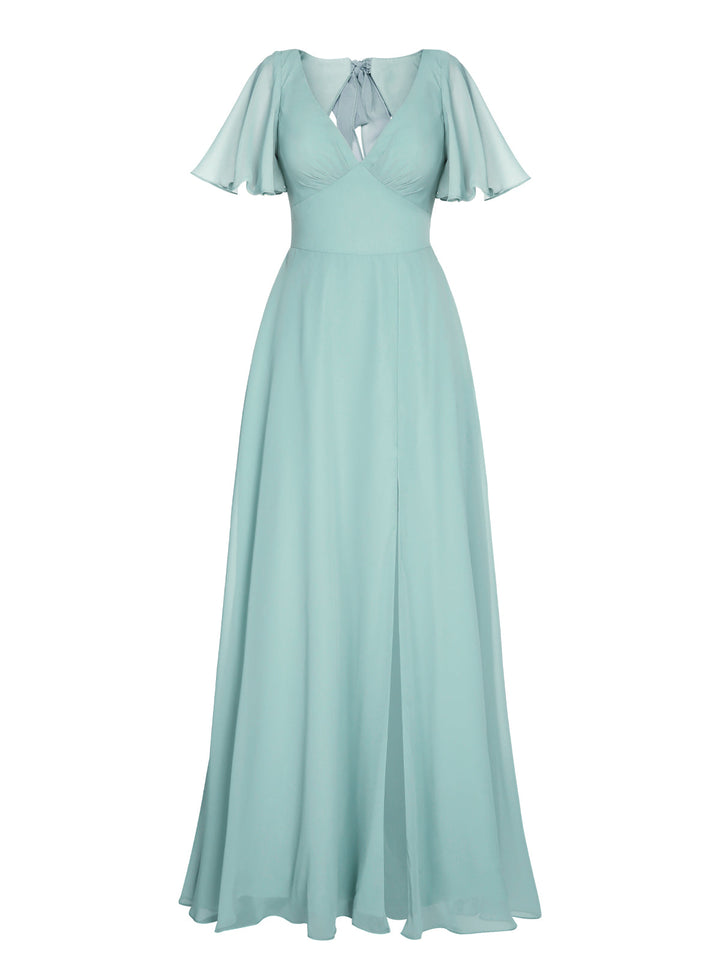 1950s Chiffon V-Neck Solid Vintage Dress: timeless style reimagined