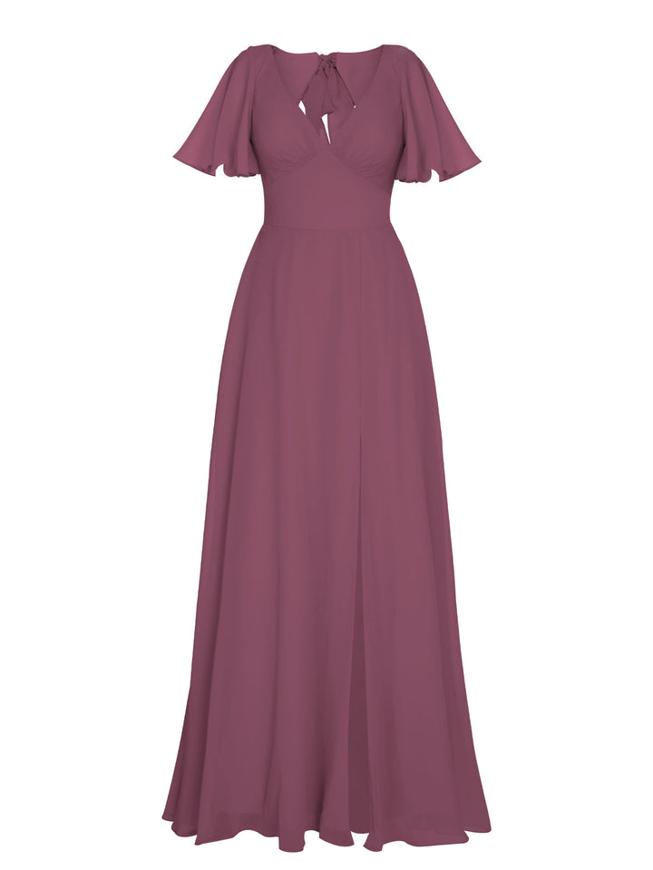 1950s Chiffon V-Neck Solid Vintage Dress: timeless style reimagined