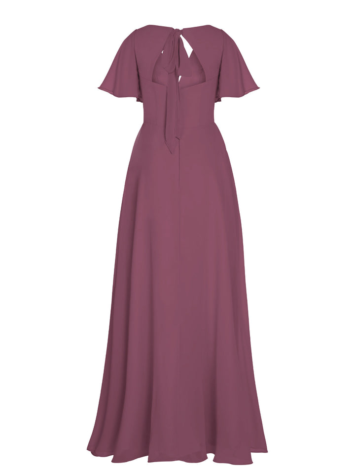 1950s Chiffon V-Neck Solid Vintage Dress — vintage elegance for the modern woman