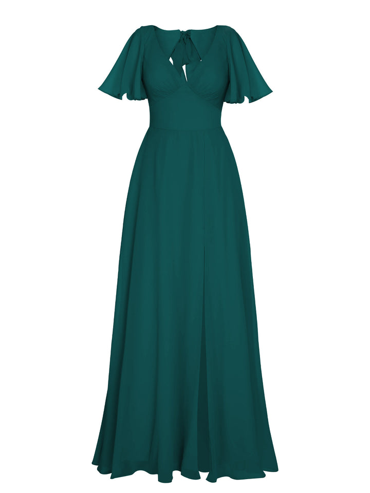1950s Chiffon V-Neck Solid Vintage Dress: timeless style reimagined