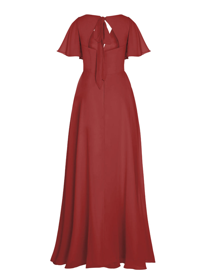 1950s Chiffon V-Neck Solid Vintage Dress — vintage elegance for the modern woman
