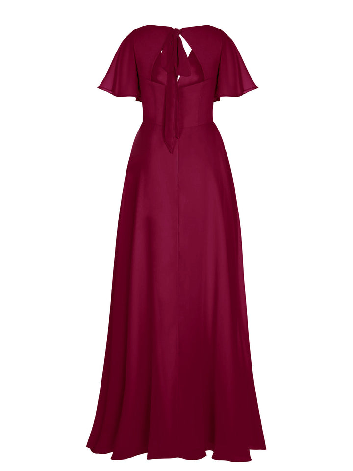 1950s Chiffon V-Neck Solid Vintage Dress — vintage elegance for the modern woman