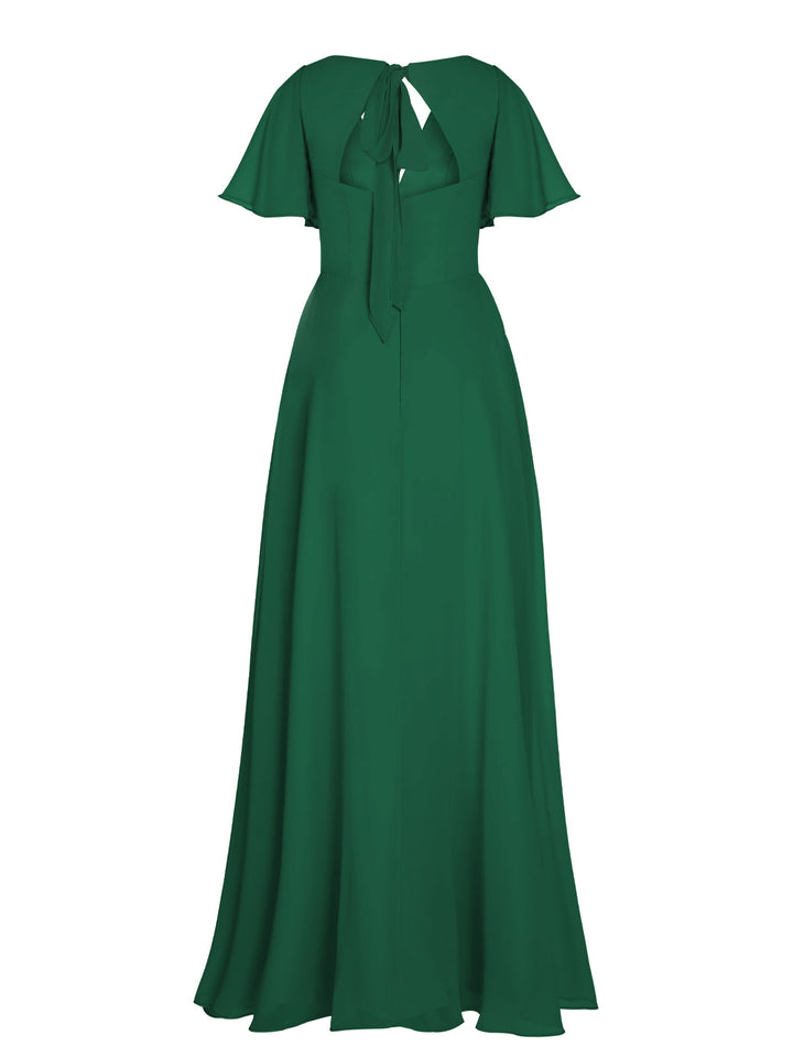 1950s Chiffon V-Neck Solid Vintage Dress — vintage elegance for the modern woman