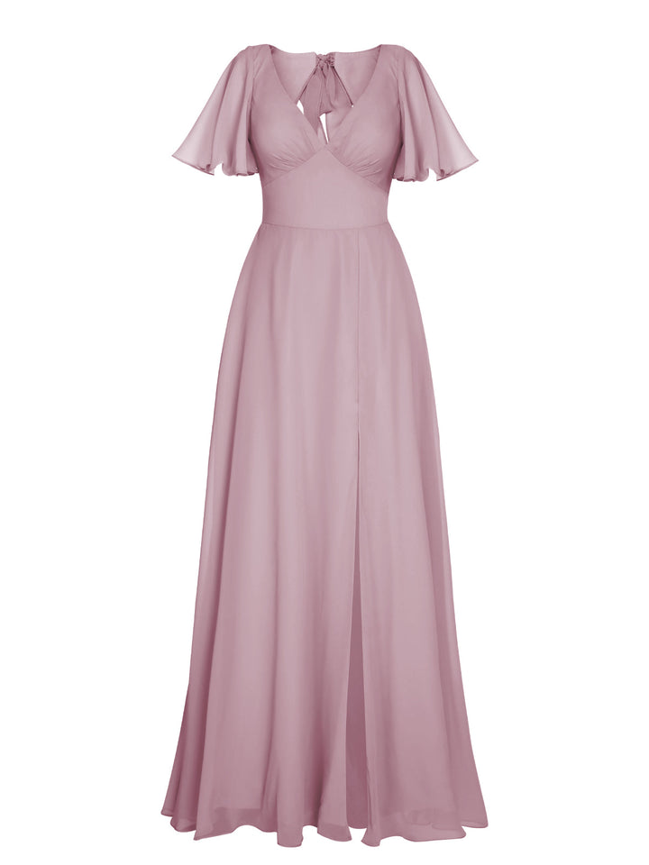 1950s Chiffon V-Neck Solid Vintage Dress: timeless style reimagined