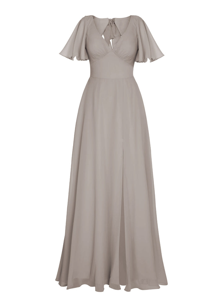 1950s Chiffon V-Neck Solid Vintage Dress: timeless style reimagined