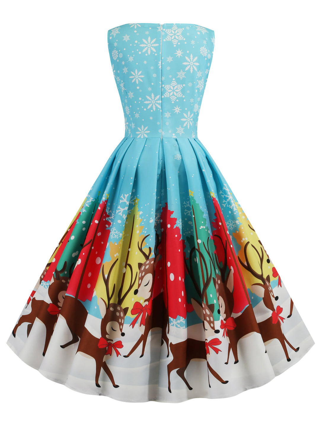 1950s Christmas Deer Swing Dress, classic 1950s style elegant retro fashion - Image 4