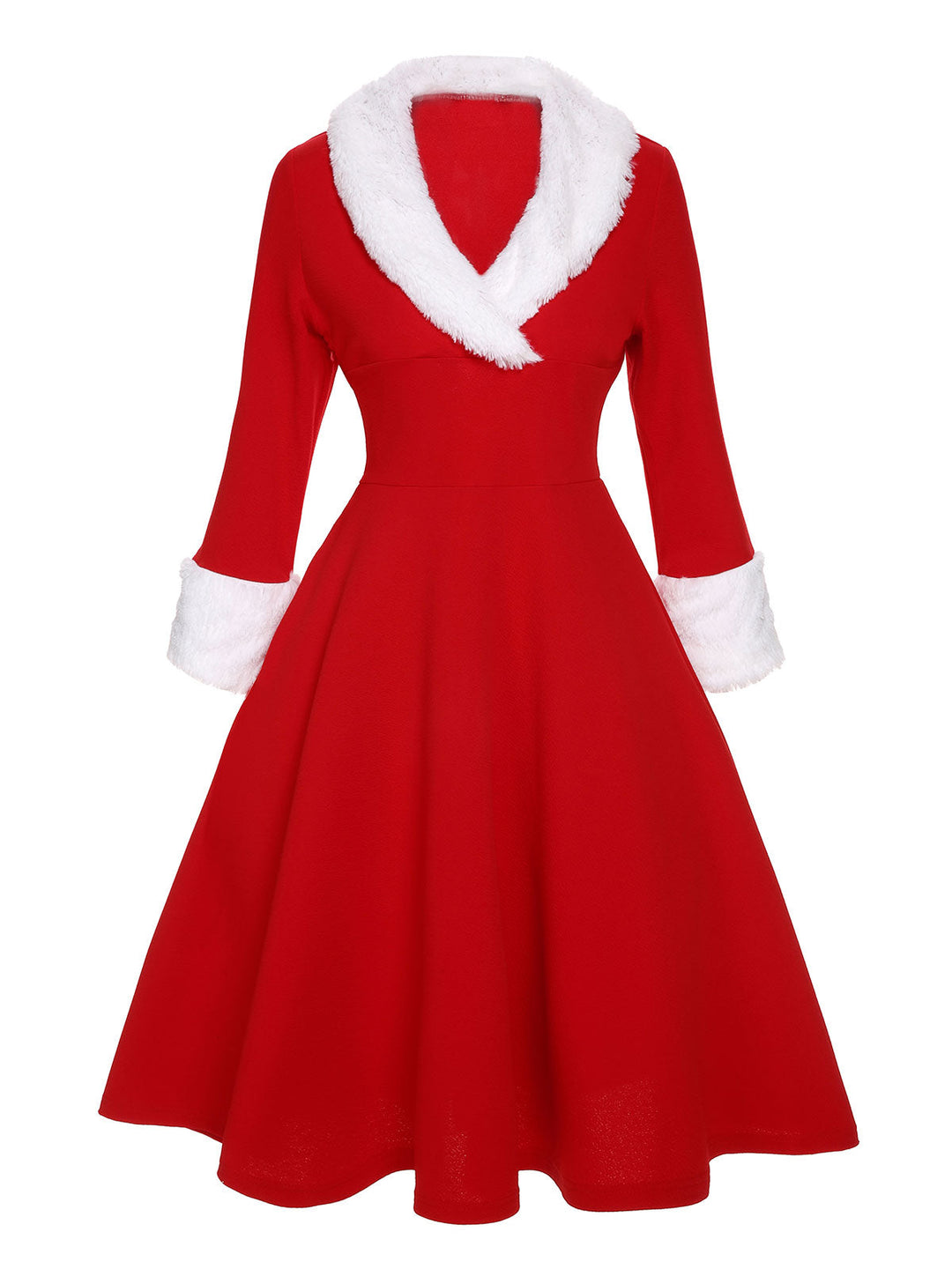 Red &amp; White 1950s Christmas Lapel Dress, vintage dress, fashion, rockabilly, pin-up fashion - perfect for women who love vintage and fashion