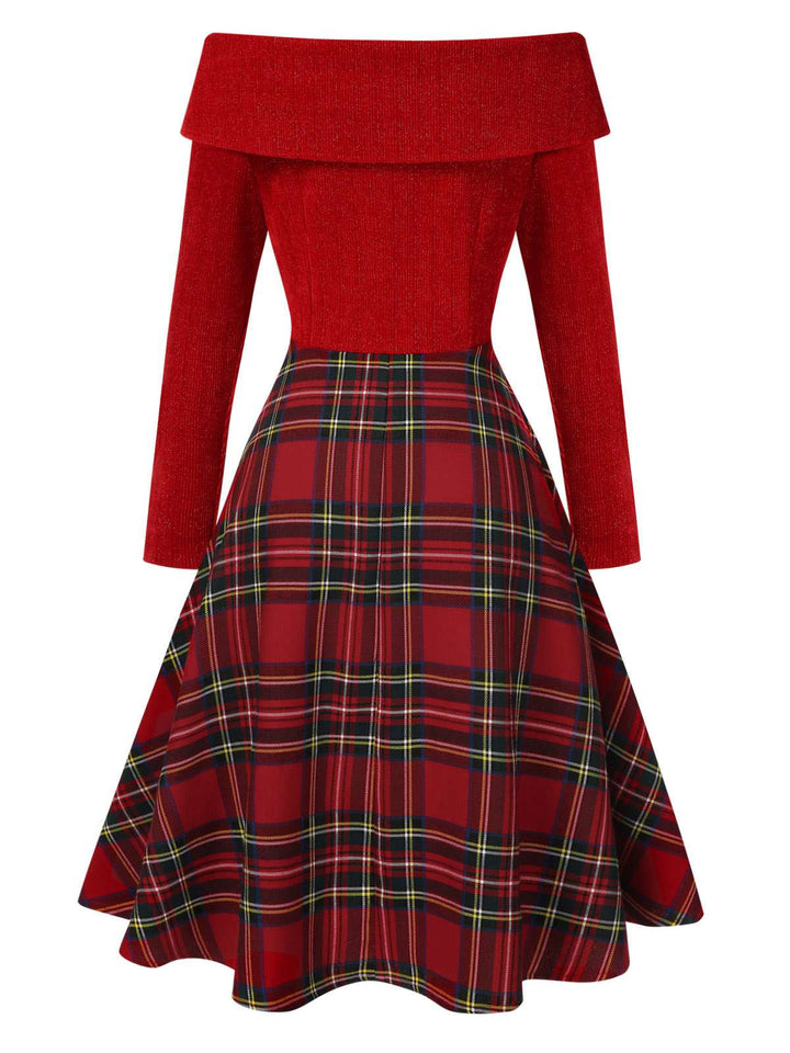 1950s Christmas Off Shoulder Tar | 1950s | vintage dress, fashion