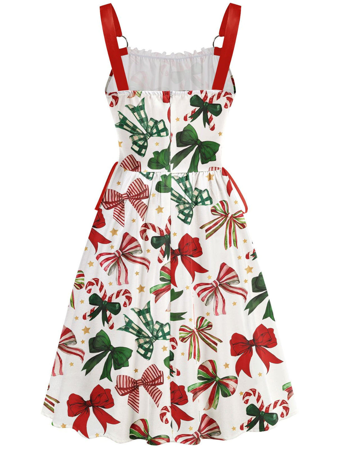 1950s Christmas Ornament Lace-Up Dress - vintage dress, retro fashion, rockabilly
