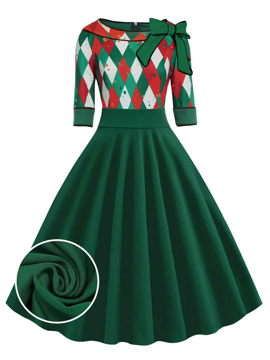 1950s Christmas Plaid Patchwork Dress: timeless style reimagined