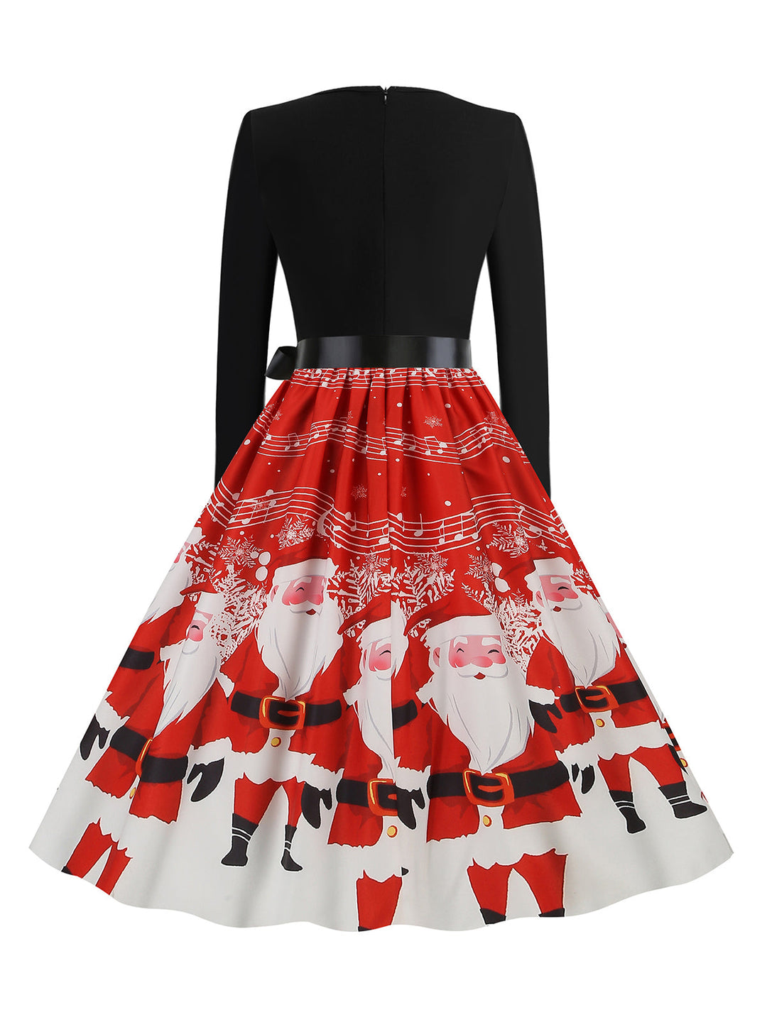 1950s Christmas Print Belted Dress — a 1950s silhouette that turns sidewalks into runways