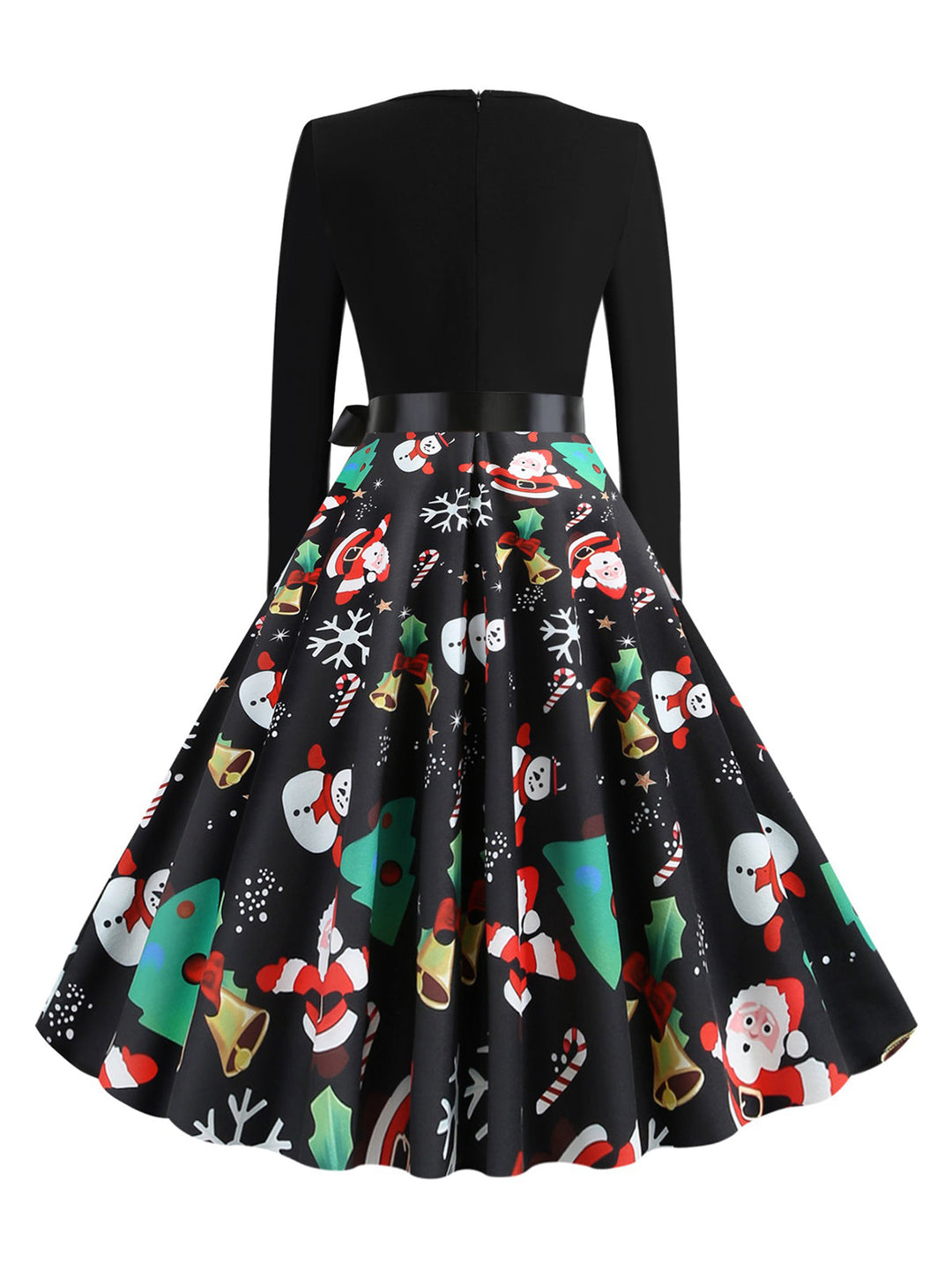 1950s Christmas Print Belted Dress: where 1950s romance meets her modern spirit