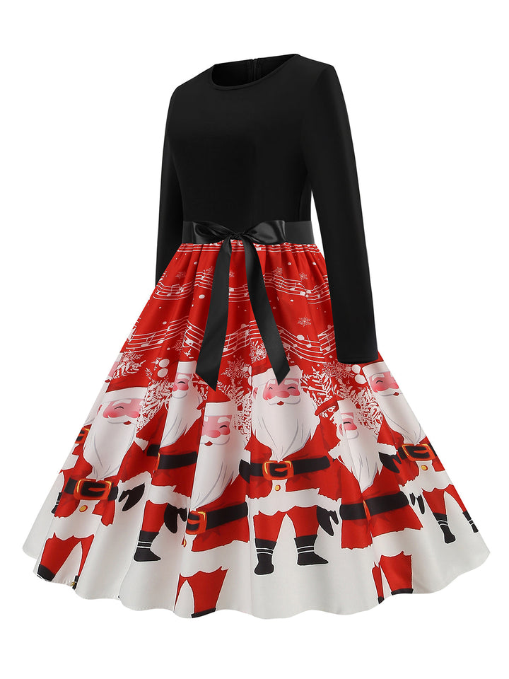 1950s Christmas Print Belted Dress — the kind of 1950s dress that makes strangers smile