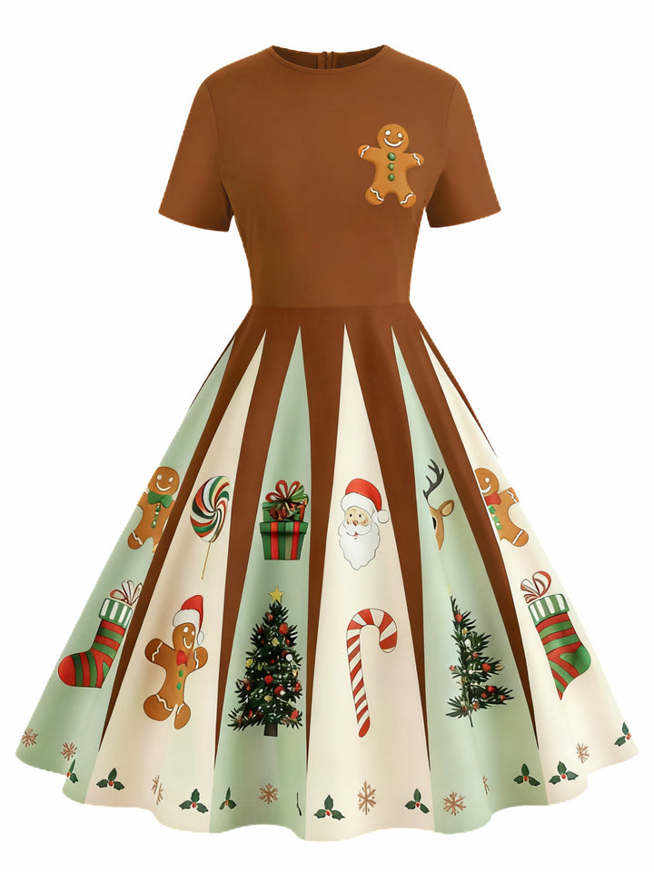 &amp; 1950s Christmas Snowflake Swing Dress - vintage dress, retro fashion, rockabilly