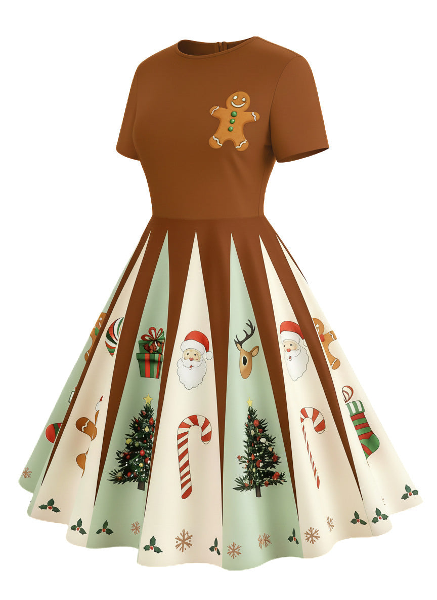 &amp; 1950s Christmas Snowflake Swing Dress - vintage dress, retro fashion, rockabilly