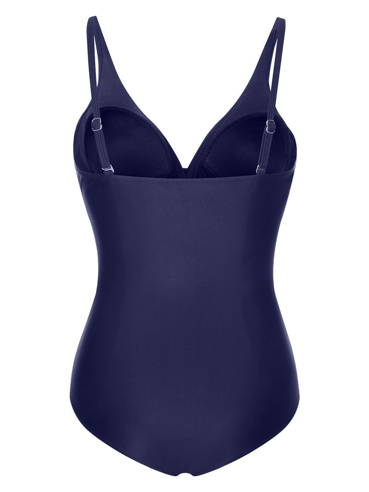 1950s Classic Solid One-Piece Swimsuit — because 1950s glamour never goes out of style