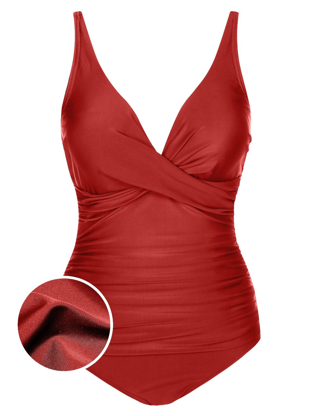 This 1950s Classic Solid One-Piece Swimsuit carries 1950s vacation dreams in every stitch