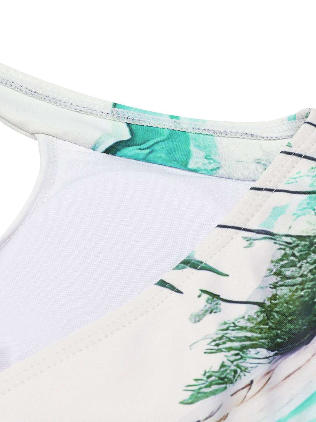 1950s Coconut Tree &amp; Beach Patchwork Swimsuit: timeless style reimagined