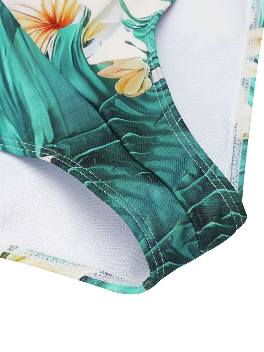 1950s Coconut Tree &amp; Beach Patchwork Swimsuit — vintage elegance for the modern woman
