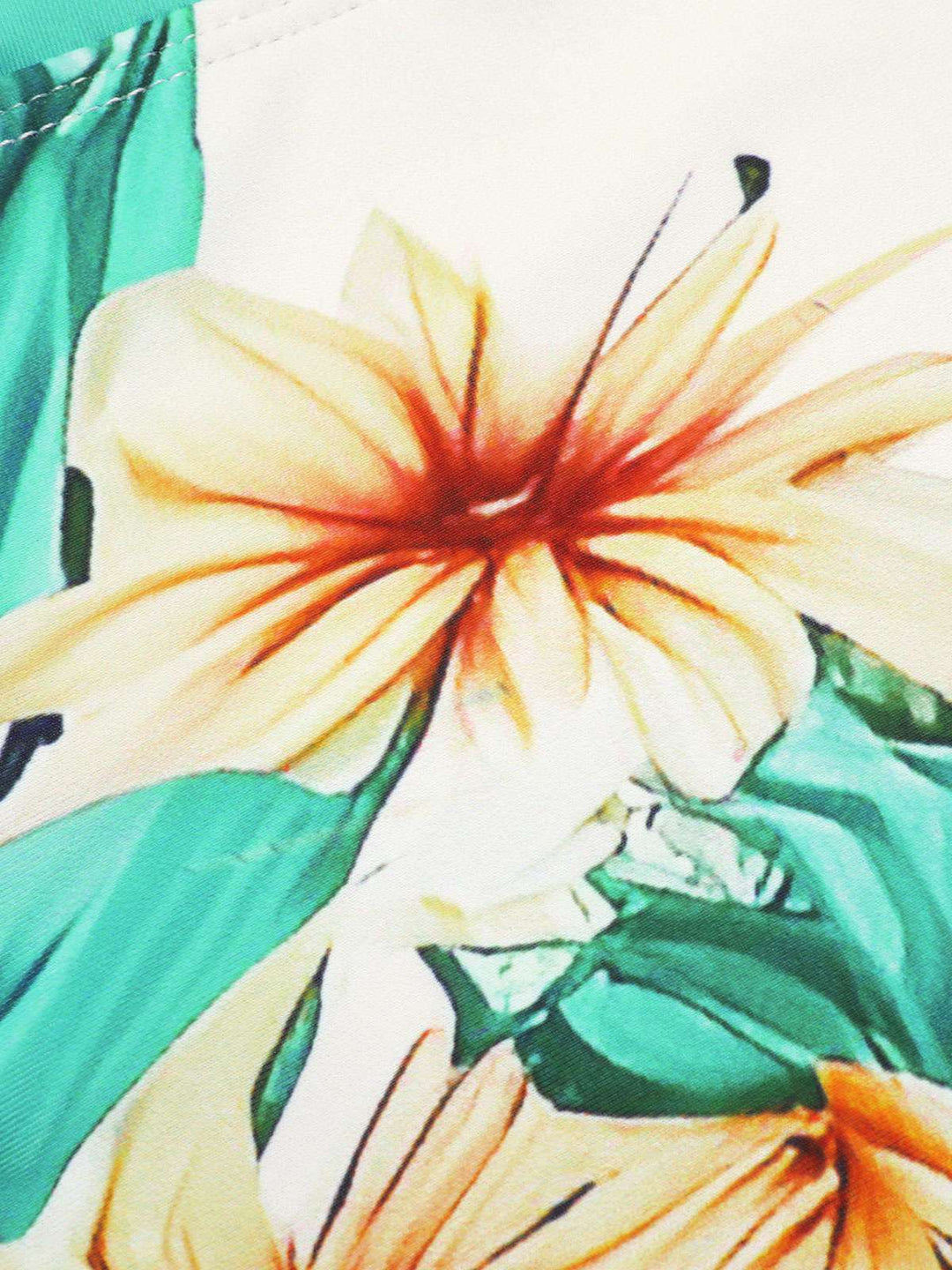 1950s Coconut Tree &amp; Beach Patchwork Swimsuit: timeless style reimagined