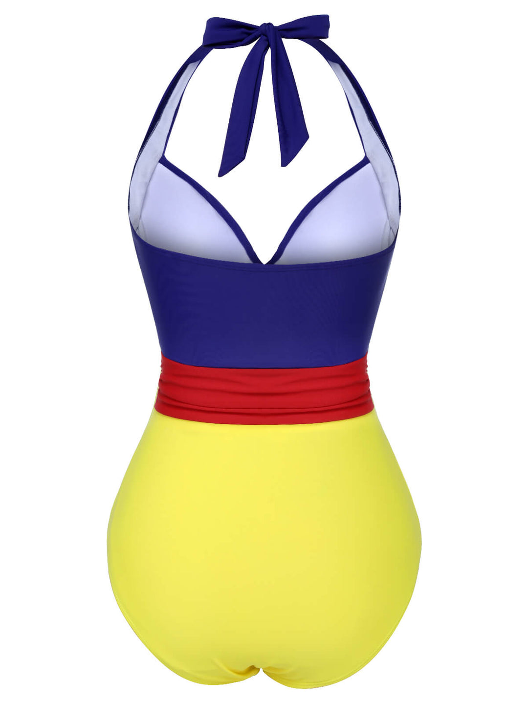 Color Block Lace-Up Halter Swimsuit, vintage swimsuit, swimwear - perfect for women who love vintage and retro fashion