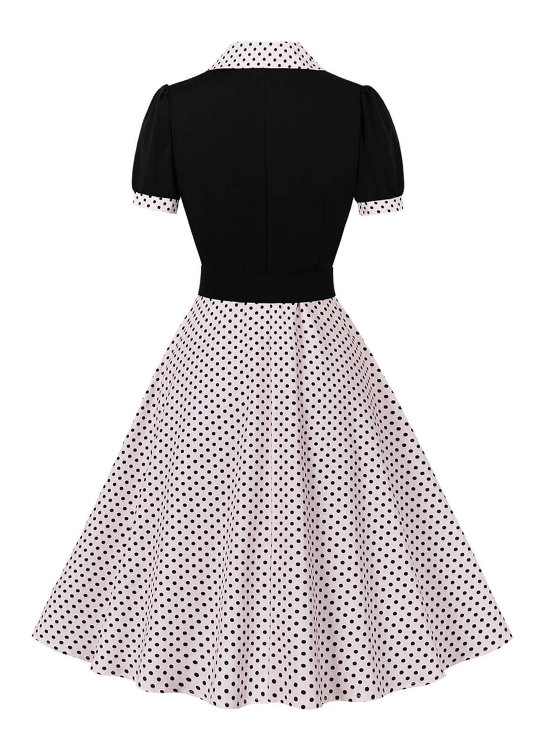 1950s Color Block Polka Dots Lapel Dress: timeless style reimagined