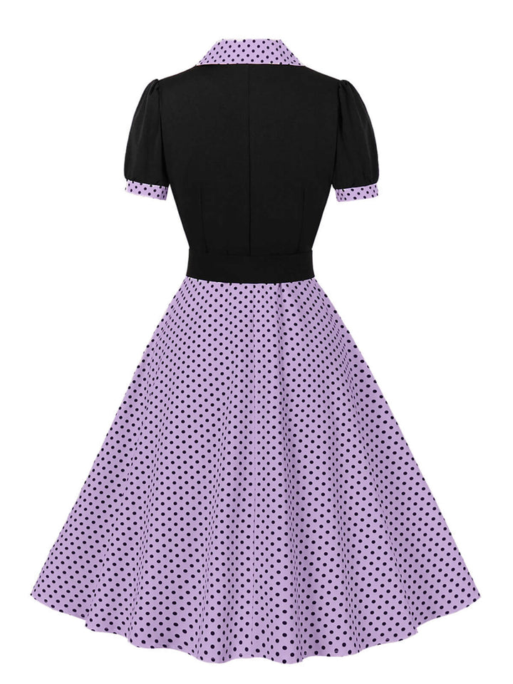 1950s Color Block Polka Dots Lapel Dress: timeless style reimagined
