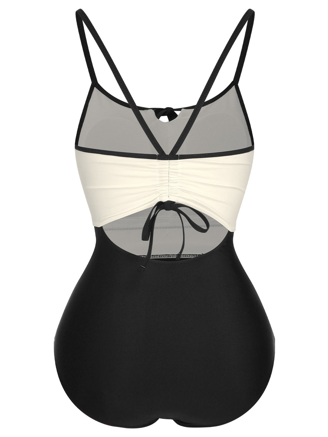 1950s Color Contrast BowKnot Strap Swimsuit, vintage swimsuit, pin-up swimwear - perfect for women who love vintage and retro fashion