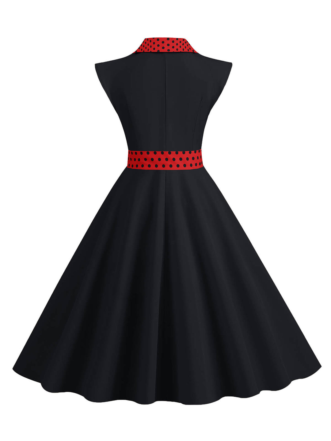 1950s Contrast Polka Dots Bowknot Belted Dress, vintage dress, retro fashion, rockabilly, pin-up fashion - perfect for women who love vintage and retro fashion